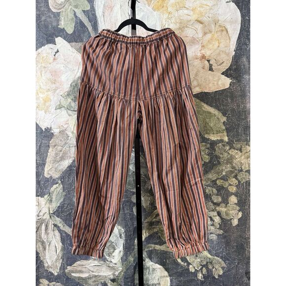 New Free People Ellie Striped Pull-On Barrel Pants Sz XS - Picture 3 of 6
